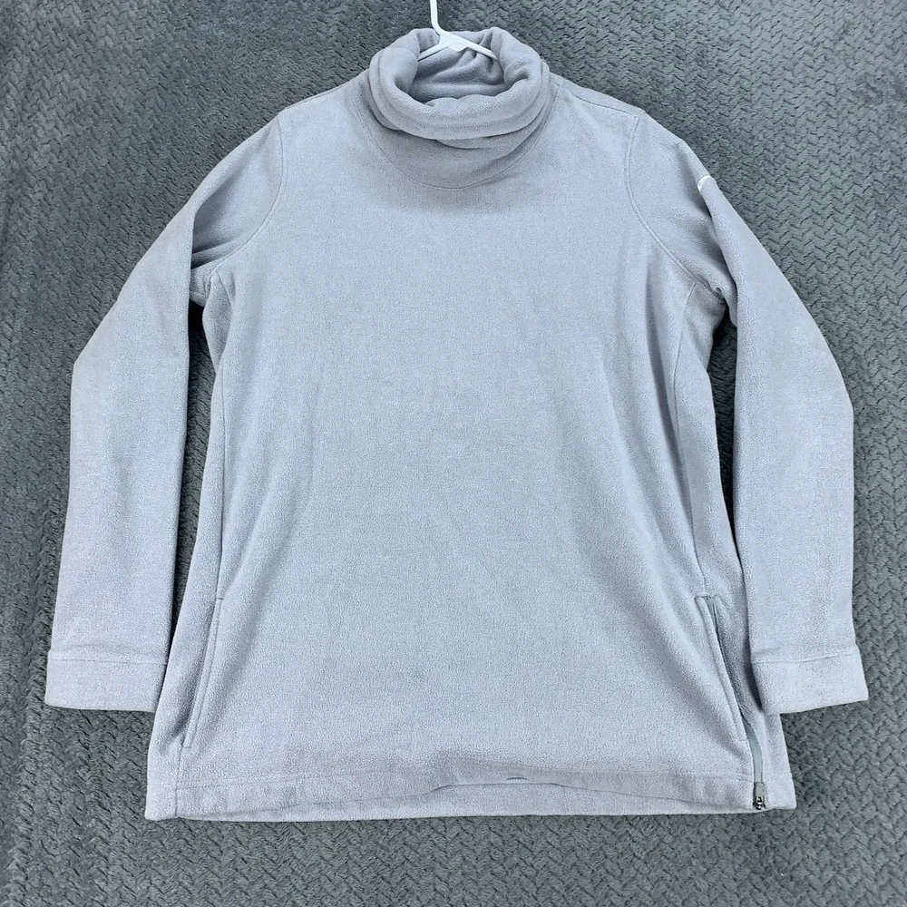 Nike Dri Fit Sweatshirt Womens XL Gray Fleece Pullover Activewear Cowl Neck
